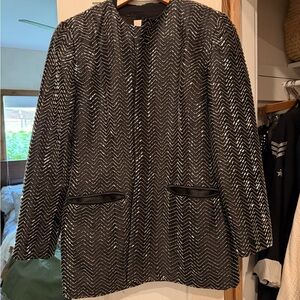 RACHEL Rachel Roy Black and White Zigzag Blazer